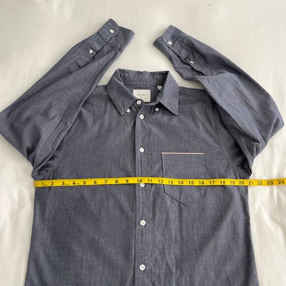 Billy Reid MSL 1-Pocket Detail Blue Cotton Button Down Shirt, Size Small - Picture 9 of 13